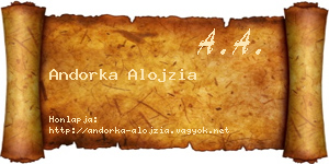 Andorka Alojzia névjegykártya